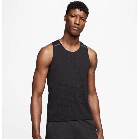 Nike Tech Pack Gilet Mens Small Black Perforated Racing Singlet CJ5770-010 - Picture 2 of 15